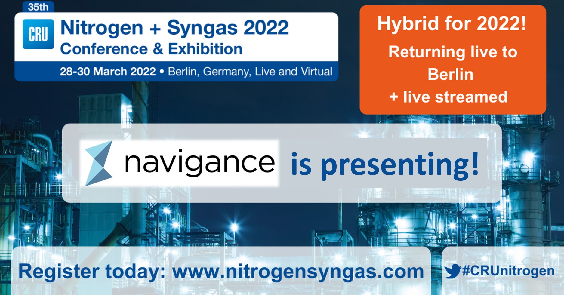 Join us at CRU's Nitrogen + Syngas conference 2022 in Berlin